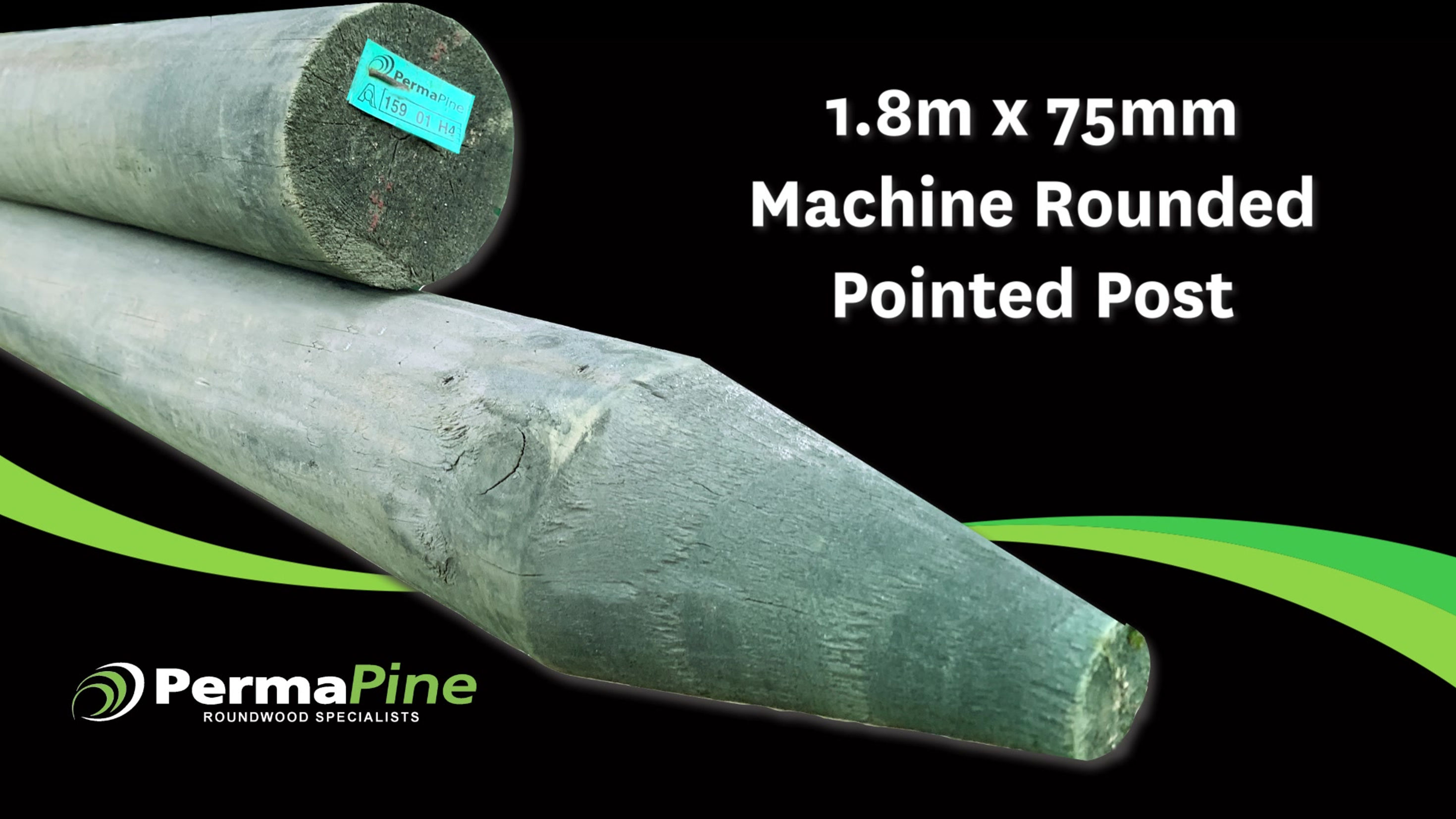 Permapine 75mm machine rounded post